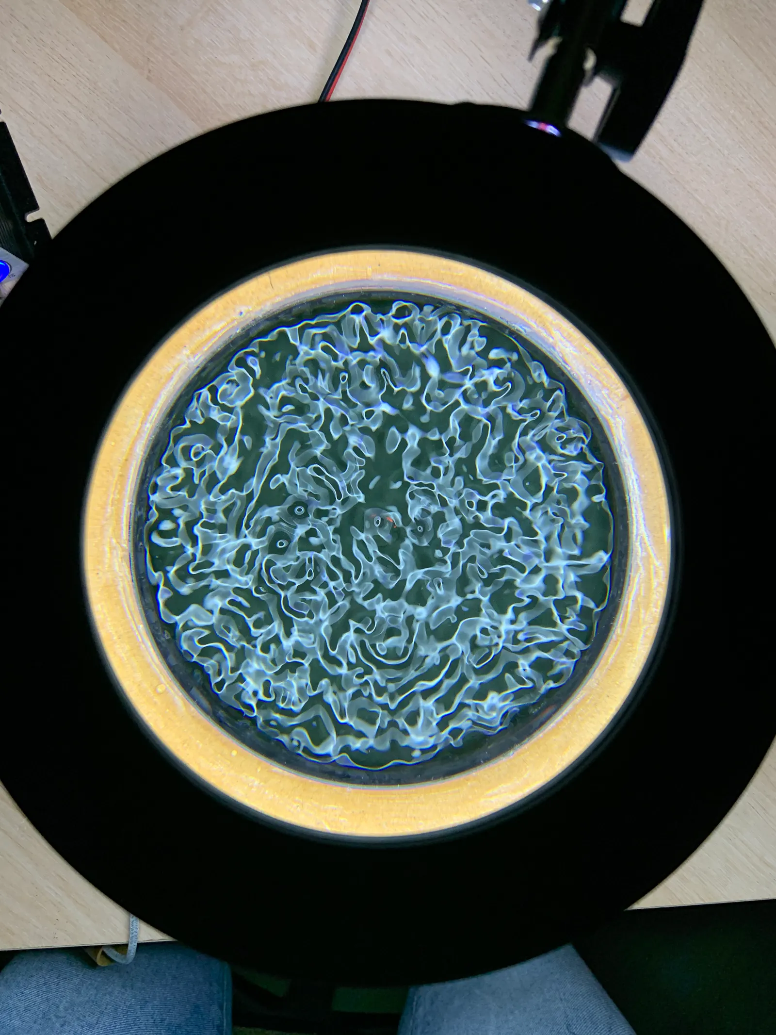 Cymatics Experimental Rig Assembled with Magnification