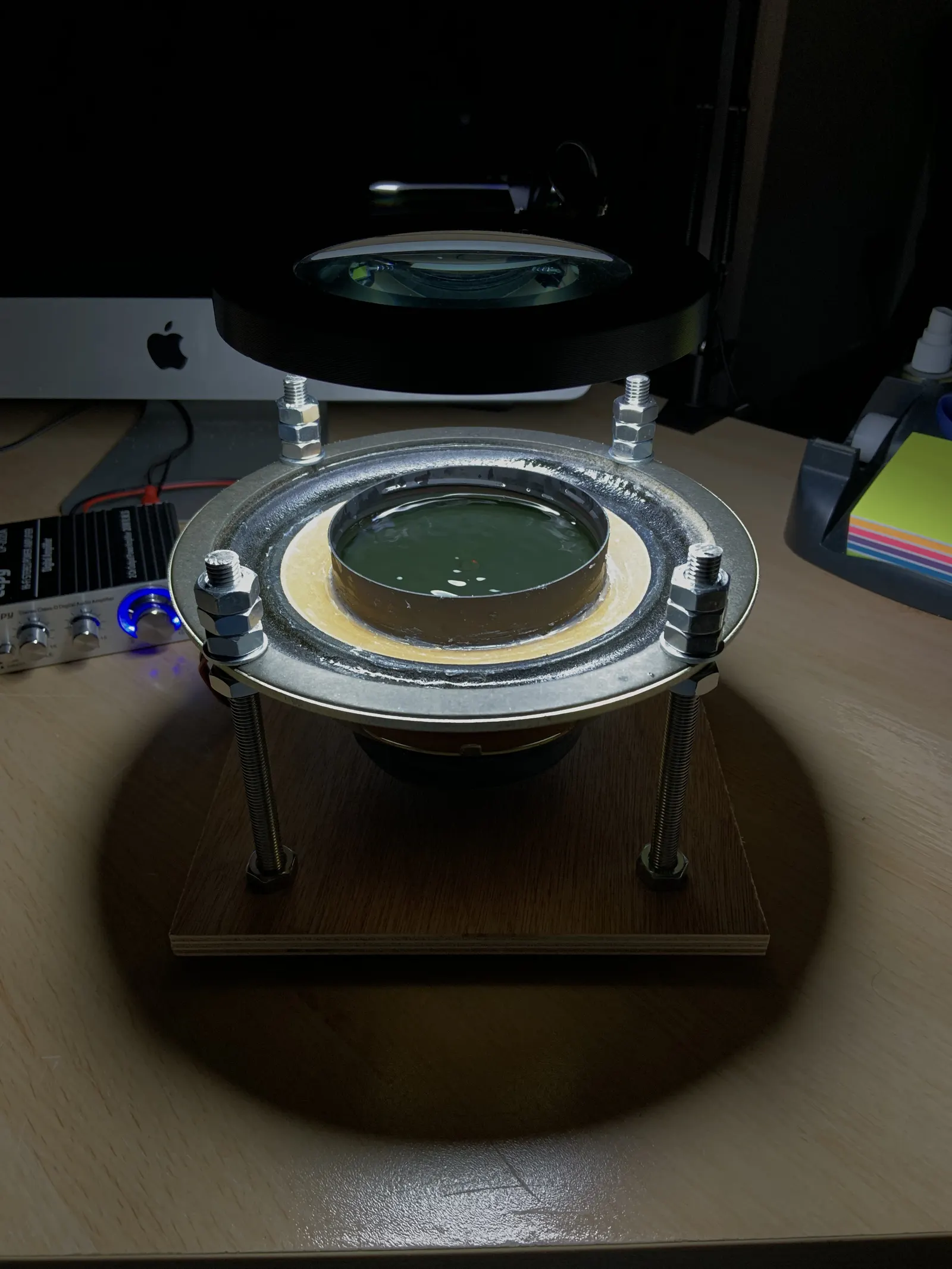 Cymatics Experimental Rig Assembled with Light