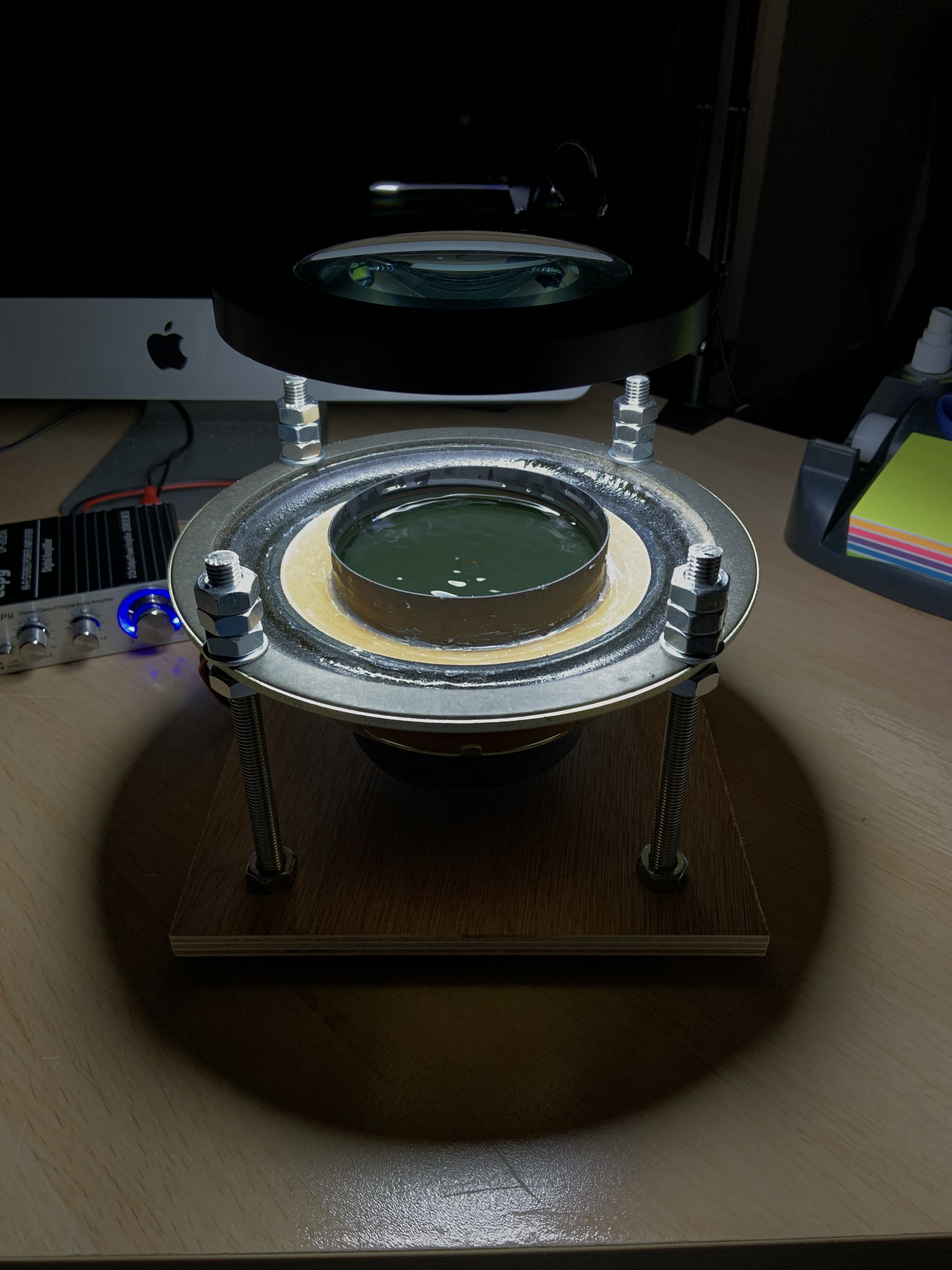 Cymatics Experimental Rig Assembled with Light